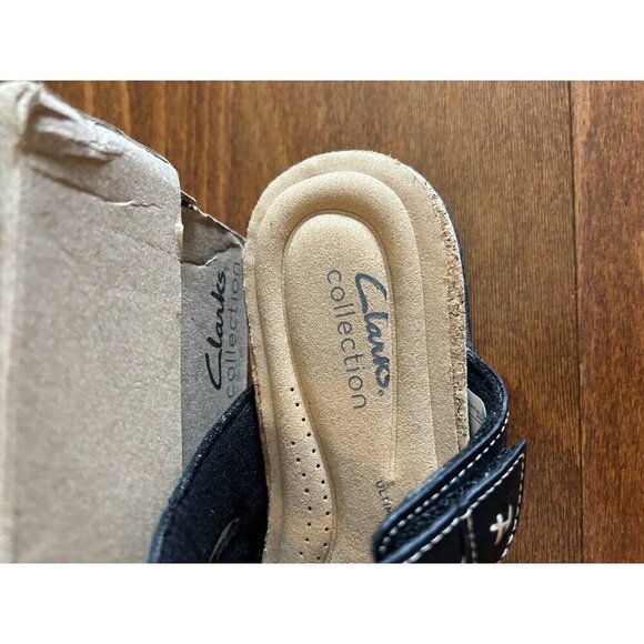 Clarks Women's Roseville Bay Flat Sandal Black Ankle Strap Open Toe NEW 6 M - Picture 4 of 7